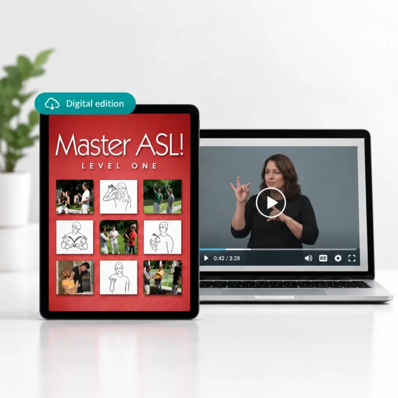 Master ASL Level One PDF ebook and video on tablet and laptop